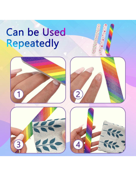 12 Limadoras de Uñas Doble Cara LNAUJS 100/180 Grit Coloridas 12 Limadoras de Uñas Doble Cara LNAUJS 100/180 Grit Coloridas