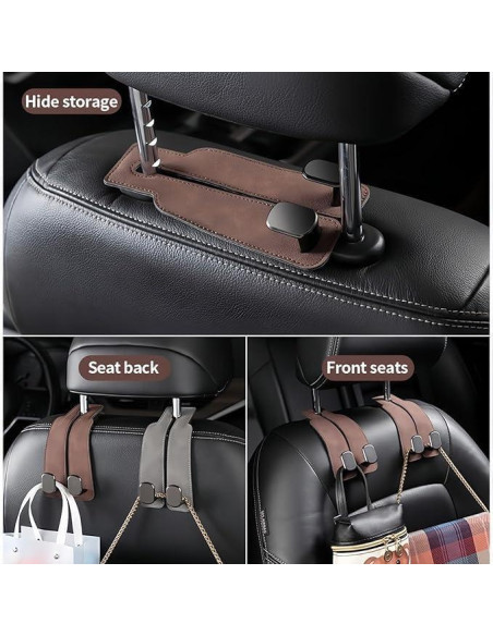 Ganchos para reposacabezas de coche Ananege, 4 unidades, Negro Ganchos para reposacabezas de coche Ananege, 4 unidades, Negro