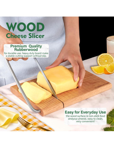 Cortador de Queso de Madera WILLKOMMEN con Cuchilla 27.4x21.3cm