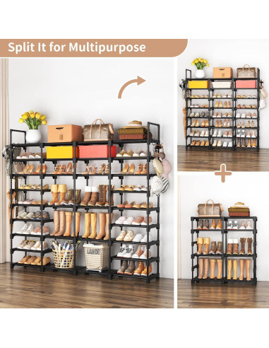 Estante Organizador de Zapatos ROJASOP 9 Niveles Negro 68 Pares
