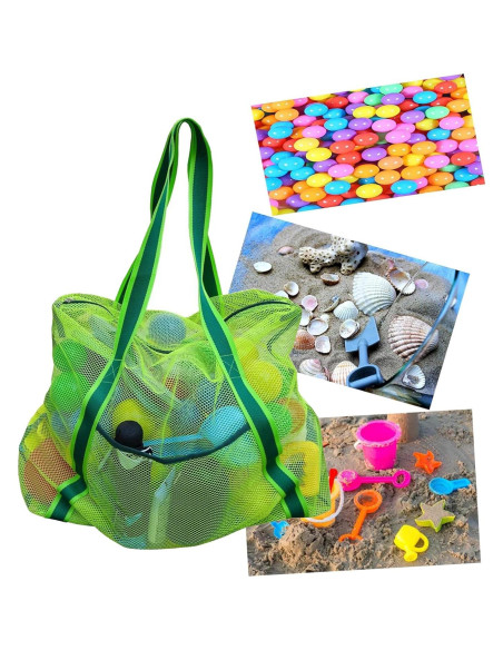 Bolsa de Playa Leberna Verde con Cremallera 40x20x55 cm Bolsa de Playa Leberna Verde con Cremallera 40x20x55 cm