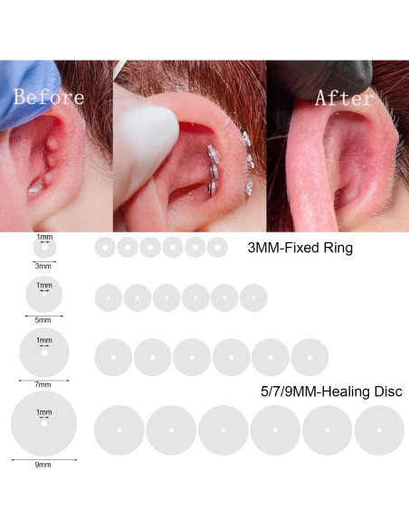 ZS Discos de Silicona para Piercing 50 Pcs 3/5/7 mm Transparentes ZS Discos de Silicona para Piercing 50 Pcs 3/5/7 mm Transparentes