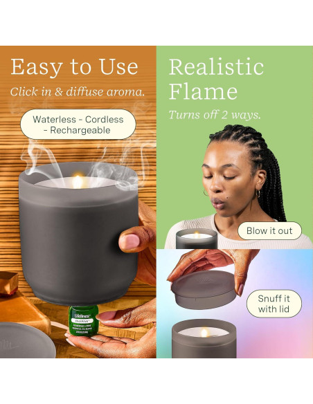 Difusor de Vela Sin Llama Lifelines en Carbón - Aroma Aguja de Abeto Difusor de Vela Sin Llama Lifelines en Carbón - Aroma Aguja de Abeto