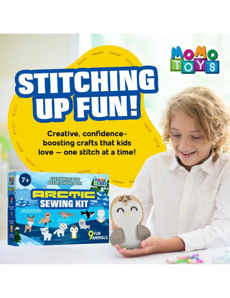 Kit de Costura de Animales Árticos MOMOTOYS para Niños 7+ Kit de Costura de Animales Árticos MOMOTOYS para Niños 7+