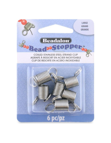 Detenedor de Cuentas Beadalon Grande 6 Piezas Acero Inoxidable