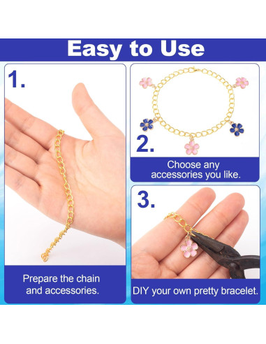 Cadena de Pulsera SmallCat 6PCS Aleación Oro Plata 23cm