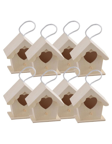 Casa de Pájaro de Madera sin Terminar Make Market - Paquete de 8