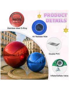 Conjunto de 6 Bolas de Espejo Inflables VEBESYET con Bomba Eléctrica 2