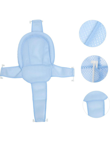 Cojín de Baño Ajustable para Niños Azul - Alfombrilla Antideslizante