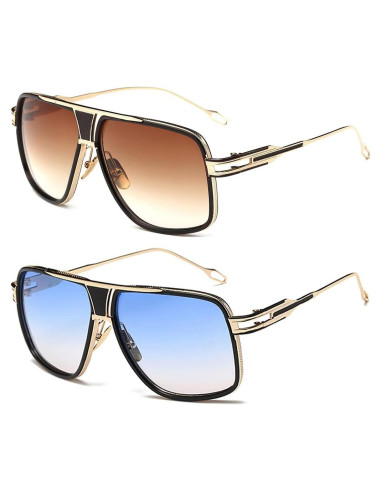 Gafas de sol Dollger para hombres UV400 con marco dorado