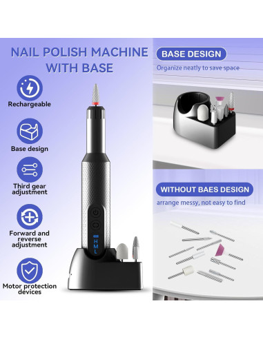 Taladro de Uñas Eléctrico Portátil MJL M3W, Kit Profesional