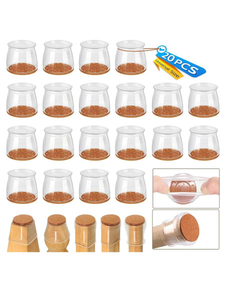 20 Protectores de Suelo SIFWEX para Patas de Sillas Medianos 20 Protectores de Suelo SIFWEX para Patas de Sillas Medianos