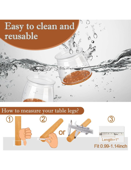 20 Protectores de Suelo SIFWEX para Patas de Sillas Medianos 20 Protectores de Suelo SIFWEX para Patas de Sillas Medianos