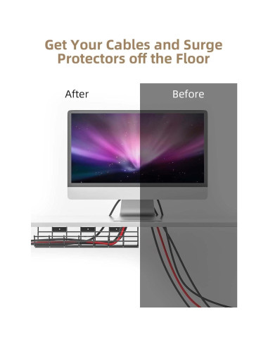 Paquete de 2 Bandejas de Gestión de Cables Delamu - Metal Negro