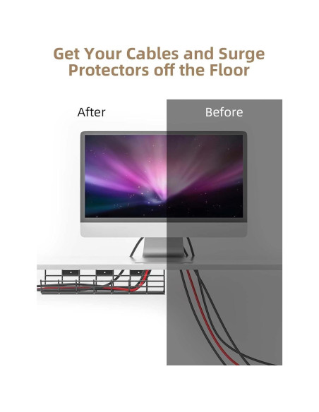 Paquete de 2 Bandejas de Gestión de Cables Delamu - Metal Negro Paquete de 2 Bandejas de Gestión de Cables Delamu - Metal Negro