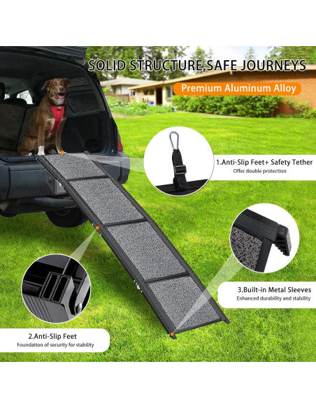 Rampa Plegable para Perros MuzeFansi 160x43cm Antideslizante Rampa Plegable para Perros MuzeFansi 160x43cm Antideslizante