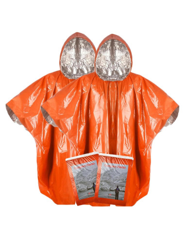 Poncho de Lluvia de Emergencia Vonctixe 2 Pcs Mylar Térmico