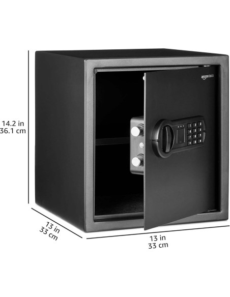 Caja Fuerte Electrónica Amazon Basics 1.2 Pies Cúbicos Acero Caja Fuerte Electrónica Amazon Basics 1.2 Pies Cúbicos Acero
