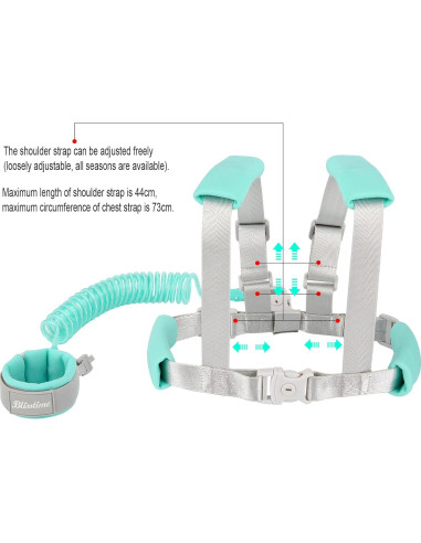 Correa Antipérdida para Niños Blisstime 2 en 1 Verde Menta
