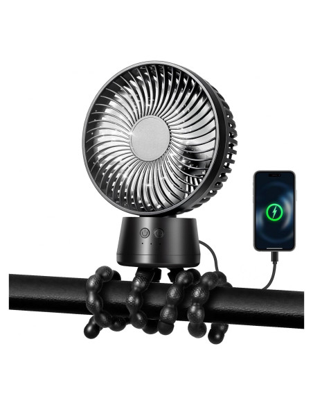 Ventilador Portátil POPERFUN F2 con Batería 15000mAh y Trípode Ventilador Portátil POPERFUN F2 con Batería 15000mAh y Trípode