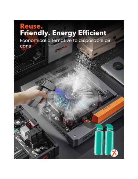 Soplador de Aire Eléctrico KONPAYDE 180000RPM Recargable Negro Soplador de Aire Eléctrico KONPAYDE 180000RPM Recargable Negro