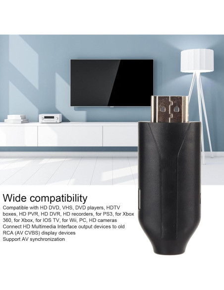 Convertidor HDMI a AV Zopsc 4K 30Hz Compatible con VHS y DVD Convertidor HDMI a AV Zopsc 4K 30Hz Compatible con VHS y DVD