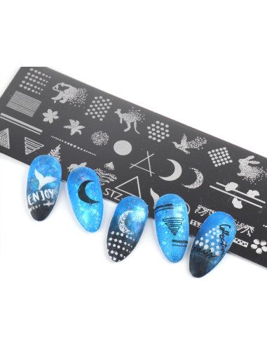 Kit de Estampado de Uñas JERCLITY 8 Placas Acero Inoxidable