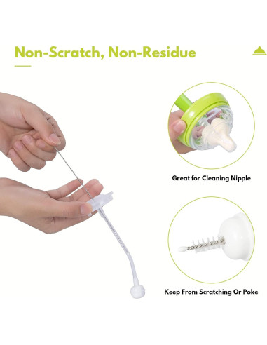Juego de Cepillos para Biberones Carebabymore - Nylon y Esponja