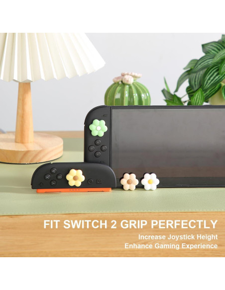Empuñaduras para Pulgar CasosexploreLab para Nintendo Switch 2 - 4 Tapas de Joystick Silicona Floral