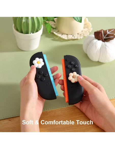Empuñaduras para Pulgar CasosexploreLab para Nintendo Switch 2 - 4 Tapas de Joystick Silicona Floral