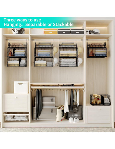 Organizador de Closet Colgante HapiRm - 3 Niveles Metálicos