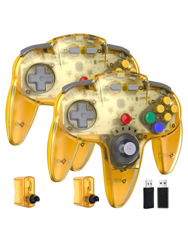 Controladores Inalámbricos N64 Kiwitatá - Paquete de 2 Amarillo