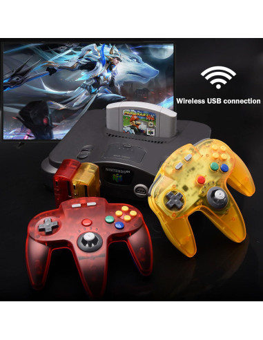 Controladores Inalámbricos N64 Kiwitatá - Paquete de 2 Amarillo