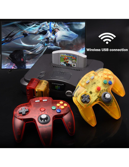Controladores Inalámbricos N64 Kiwitatá - Paquete de 2 Amarillo Controladores Inalámbricos N64 Kiwitatá - Paquete de 2 Amarillo