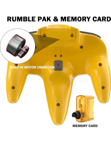 Controladores Inalámbricos N64 Kiwitatá - Paquete de 2 Amarillo