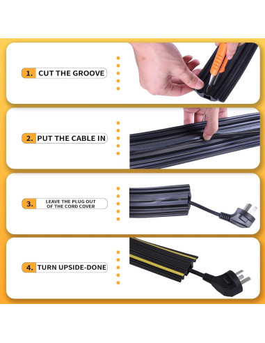 Cubierta de cable de piso 5 canales Vilmon 1.4 cm x 6 pies