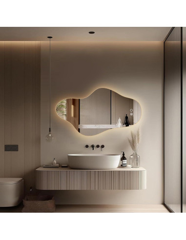 Espejo de baño LED JTZEA 90.9x52.1 cm moderno sin marco