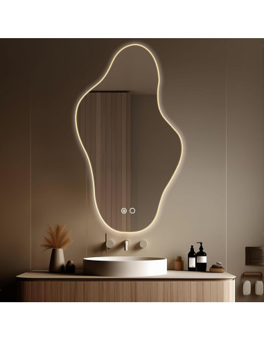 Espejo de baño LED JTZEA 90.9x52.1 cm moderno sin marco