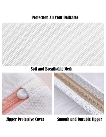 Juego de 4 Bolsas de Malla para Lavandería Xducom - Delicados Juego de 4 Bolsas de Malla para Lavandería Xducom - Delicados