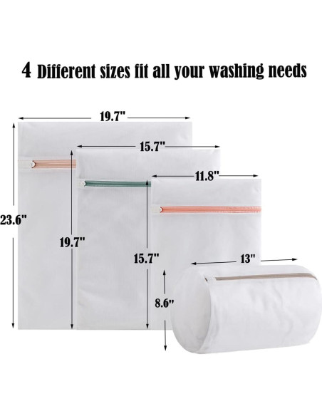 Juego de 4 Bolsas de Malla para Lavandería Xducom - Delicados Juego de 4 Bolsas de Malla para Lavandería Xducom - Delicados