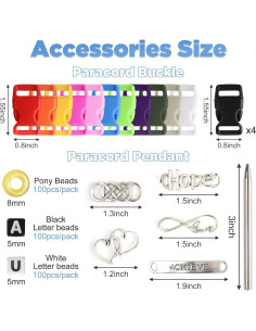 Kit de Pulsera de Paracord GNILLKO 90 Colores 3 Metros 2