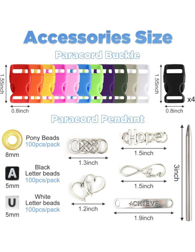 Kit de Pulsera de Paracord GNILLKO 90 Colores 3 Metros