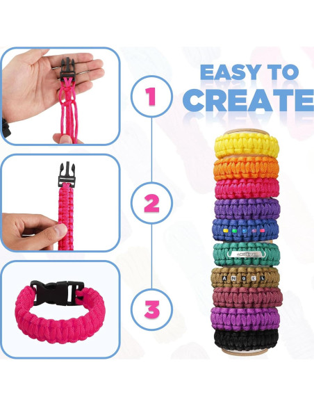 Kit de Pulsera de Paracord GNILLKO 90 Colores 3 Metros Kit de Pulsera de Paracord GNILLKO 90 Colores 3 Metros