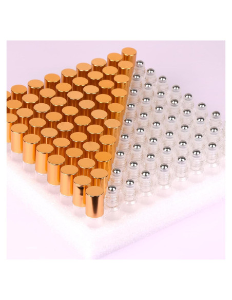 Pack 100 botellas vidrio 5ml rodillo MaxMau para aceites Pack 100 botellas vidrio 5ml rodillo MaxMau para aceites