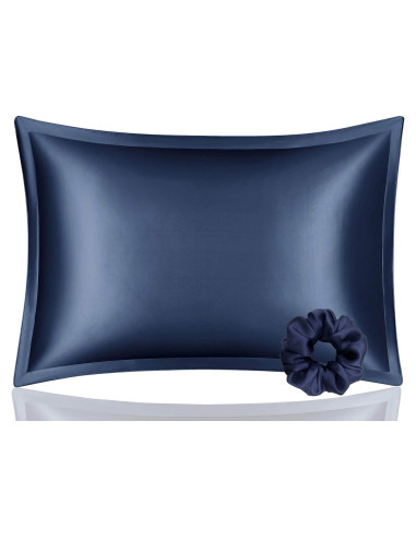 Funda de Almohada de Seda DISANGNI 51x66cm Azul Antienvejecimiento