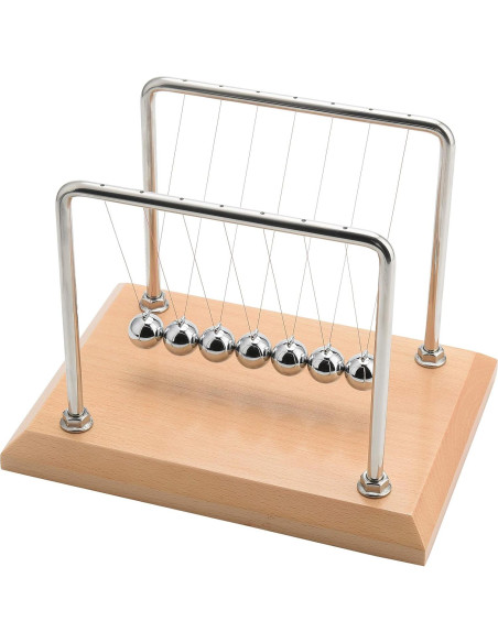 Péndulo de Newton CERROPI con 7 Bolas - Base de Haya Péndulo de Newton CERROPI con 7 Bolas - Base de Haya