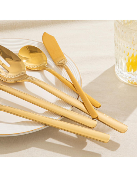 Set de Utensilios de Servicio KINGSTONE 5 Piezas Acero Inoxidable Dorado Set de Utensilios de Servicio KINGSTONE 5 Piezas Acero Inoxidable Dorado