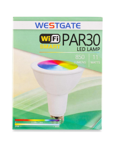 Bombilla LED RGBW Westgate PAR30 11W E26 Inteligente
