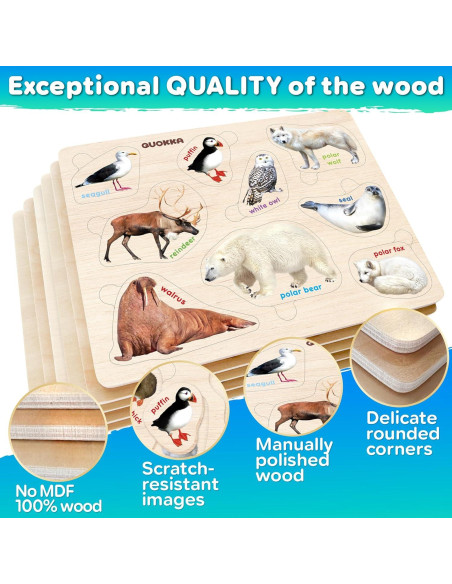 Puzzles de Madera Quokka para Niños 2-4 Años - 6 Piezas Puzzles de Madera Quokka para Niños 2-4 Años - 6 Piezas
