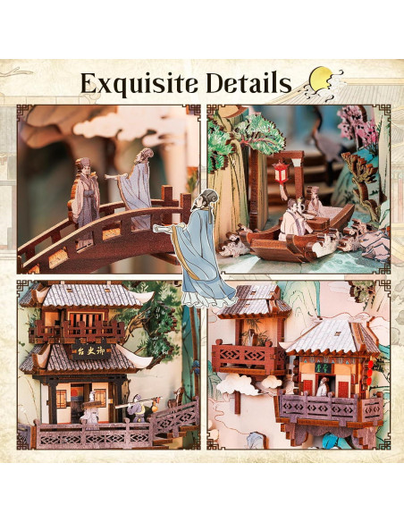 Kit DIY Nook de Libro CUTEBEE - Casa en Miniatura con Luz LED Kit DIY Nook de Libro CUTEBEE - Casa en Miniatura con Luz LED